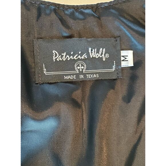 Patricia Wolf Vintage Gunmetal Metallic Leather Vest Medium - Picture 4 of 7